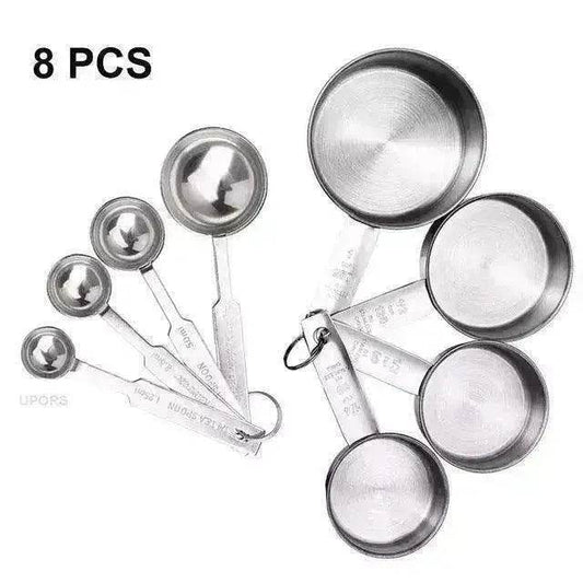 Stainless Steel Measuring Cup & Spoon Set, Stackable Spoons